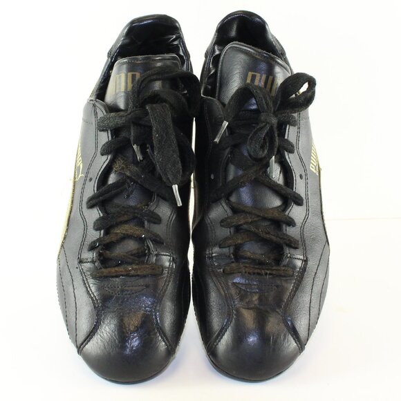 Puma Frankfurt Black Leather Soccer Cleats Mens (US 8/EU 41) - Picture 2 of 8